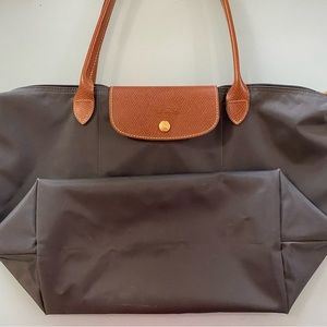Longchamp large le pliage tote in graphite